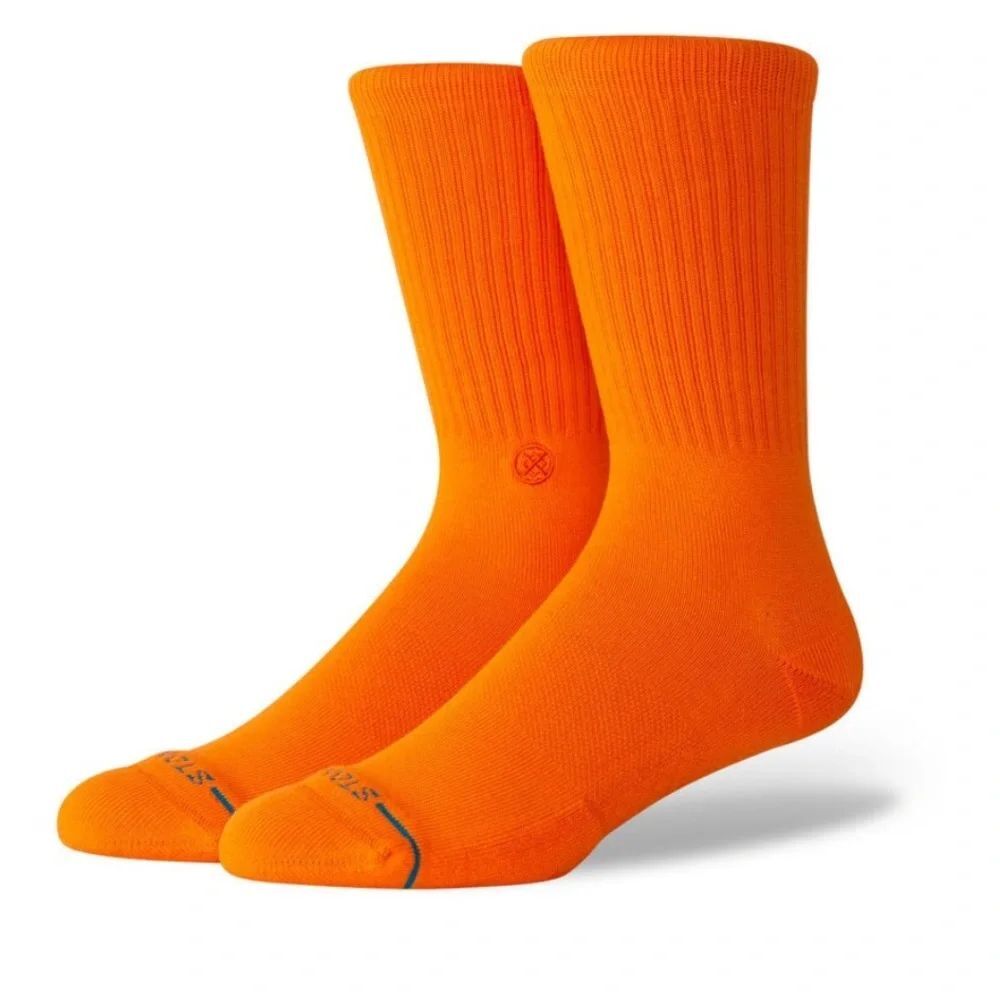 STANCE MEN’S CREW HEIGHT MID CUSHION COMBED COTTON BLEND SIZE MED ICON ORANGE